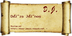 Dúzs János névjegykártya