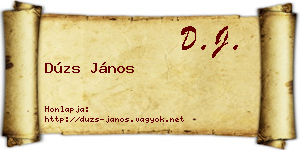 Dúzs János névjegykártya